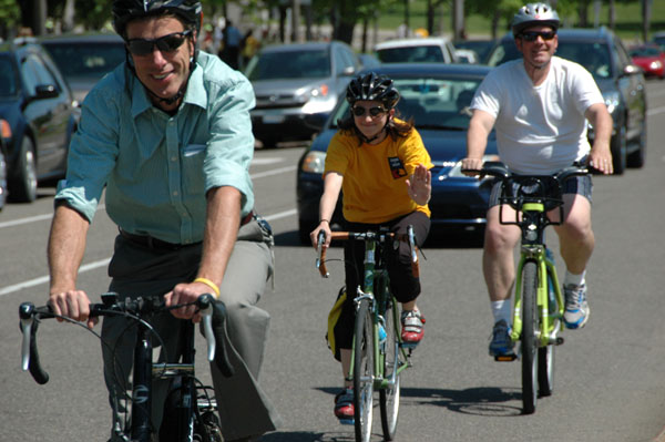 people riding bikes